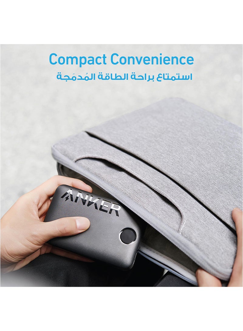 حزمة بطارية باور بانك 20000 مللي أمبير، 20000 مللي أمبير 22.5 واط شاحن محمول عالي السرعة مع كابل USB C مدمج، 1 USB-C، 1 USB-A، لهاتف iPhone 15/15 Plus/15 Pro/15 Pro Max، ماك بوك، جالاكسي بلاك - Image 3