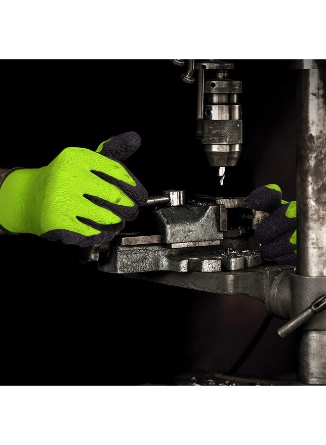 Evridwear Evridwear Crinkle Latex Rubber Hand Coated Safety Work Gloves for Men Women General Multi Use Construction Warehouse Gardening Assembly Landscaping (9/L, Green- 12Pair)  - Image 5