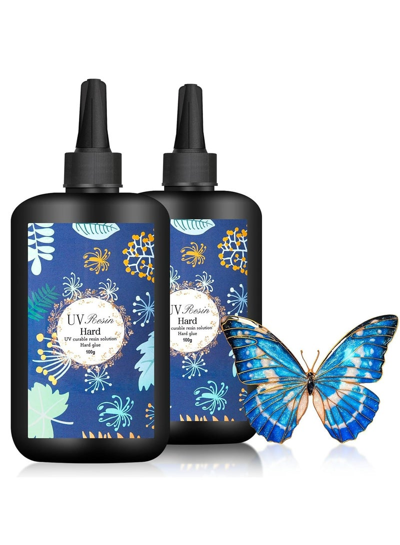 CMGTYYD UV Resin 100g Upgraded Crystal Clear Hard Ultraviolet Epoxy Glue - Low Odor, Fast Curing Kit for Jewelry Making, DIY Craft, Christmas Ornaments - Set of 2 - Image 1