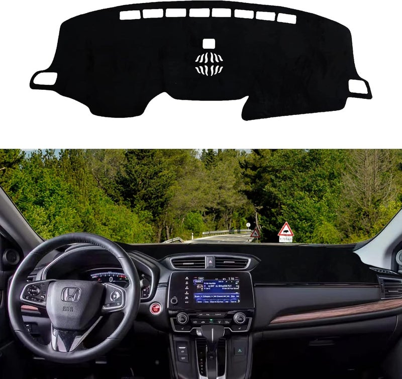Rilsen Dashboard Cover Mat Custom Fit for 2017-2022 Honda CR-V Dash Cover Nonslip Dash Mat Protector Sunshade No Glare Black - Image 1