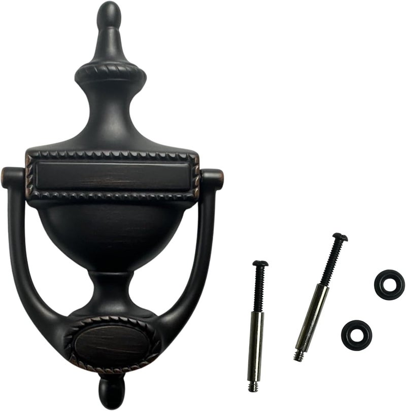 QCAA Solid Brass Door Knocker, Victorian Rope Type, 7-3/8", Venetian Bronze, 1 Pack, Made in Taiwan - Image 1