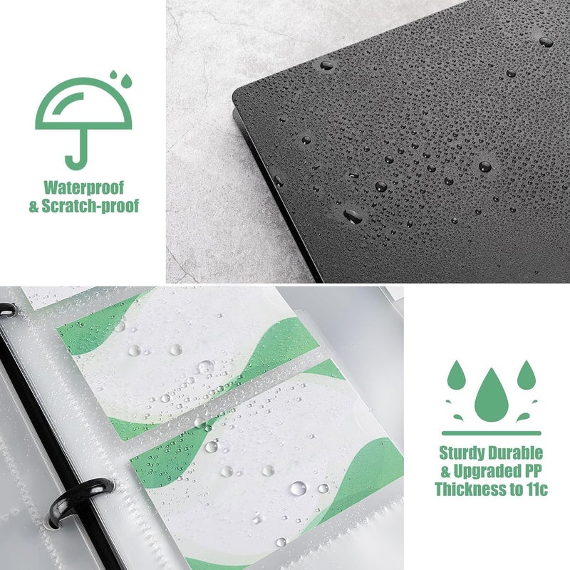 CareTick Business Card Holder Book, 600 Business Name Card Organizer Professional Book PU Leather office Journal Credit Car-d Holder Slim Wallet for Men & Women 300 Pouch (BCH-600) - Image 5