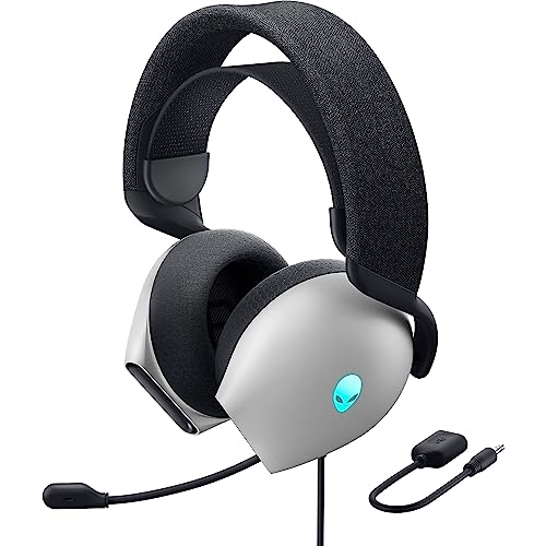 Alienware AW520H Wired Gaming Headset - Dolby Atmos, Unidirectional, AlienFX 16.8 Million RGB Colors, Microphone Mute, Volume On-headset Controls, 40mm Hi-Res Certified - Lunar Light - Image 1