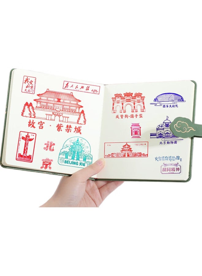 Longe Langjie Travel Stamp Collection Book, Stamp Museum Collection Album, High-Quality Blank Journal, Nanjing Beijing Chongqing Scenic Spot Check-In Souvenir Book, Forbidden City Tourism Observation Notebook - Image 2