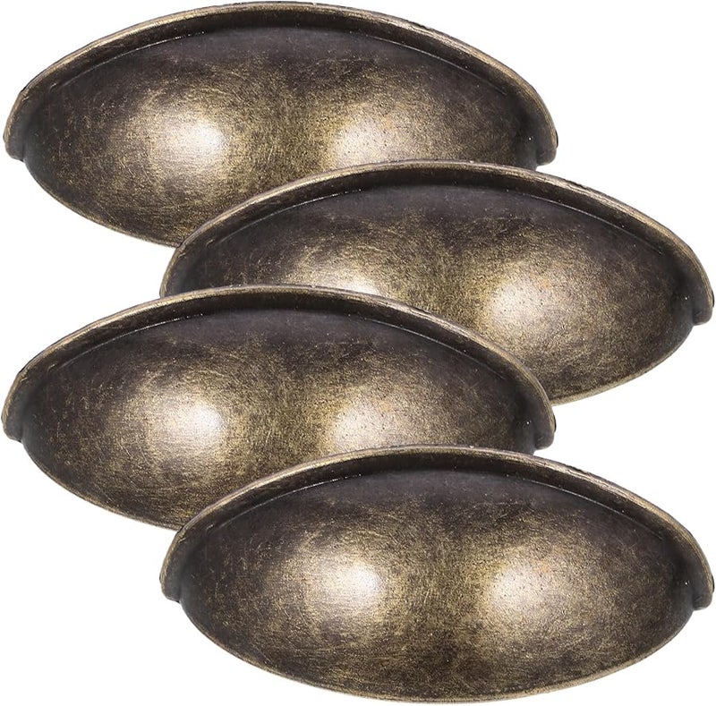 Vintage Semi Circle Cabinet Pulls Antique Bronze Alloy Kitchen Wardrobe Drawer Handles 4pcs - Image 1