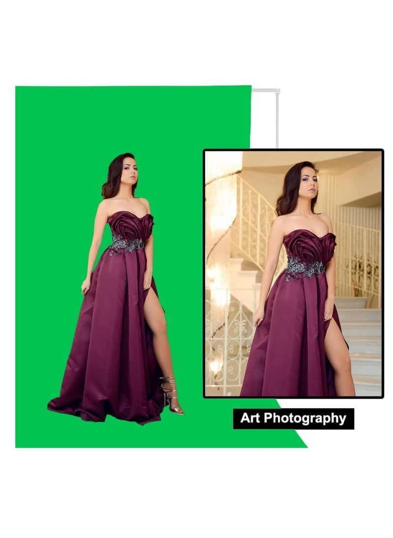 AirYoung Green Photography Backdrop Solid Color Background,Collapsible High Density Screen for Video Photography and Television（3m*3m）  - Image 3