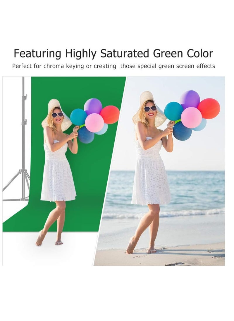 AirYoung Green Photography Backdrop Solid Color Background,Collapsible High Density Screen for Video Photography and Television（3m*3m）  - Image 2
