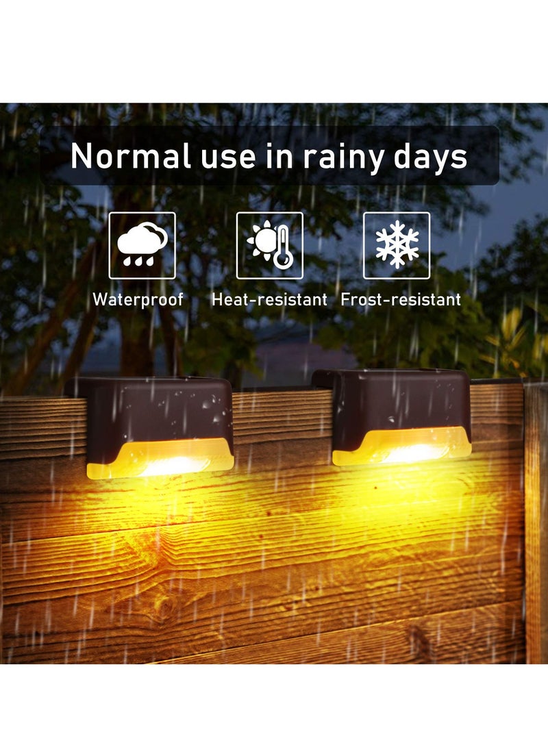 SYOSI Fence Post Solar Lights, Weatherproof LED Deck Lights Solar Powered Outdoor Lights, Solar Deck Lights for Garden, Patio, Garden, Walkways, Patio Pool Stairs Step and Pathway (Warm White) - Image 2