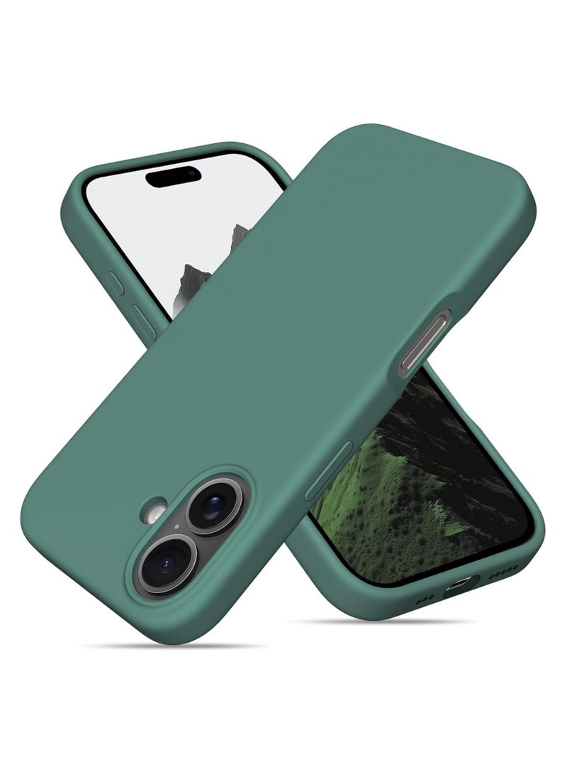 Silicone Case Compatible with iPhone 16 Plus, Slim Liquid Silicone Phone Case with 3-Layer Soft Rubber Shockproof Bumper with TPU Lining (Alpine Green) - Image 1
