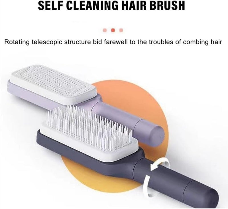 ALKAYAN Self Cleaning Detangling Hair Brush For Women And Men, Organic No Pull Hair B... - Image 2