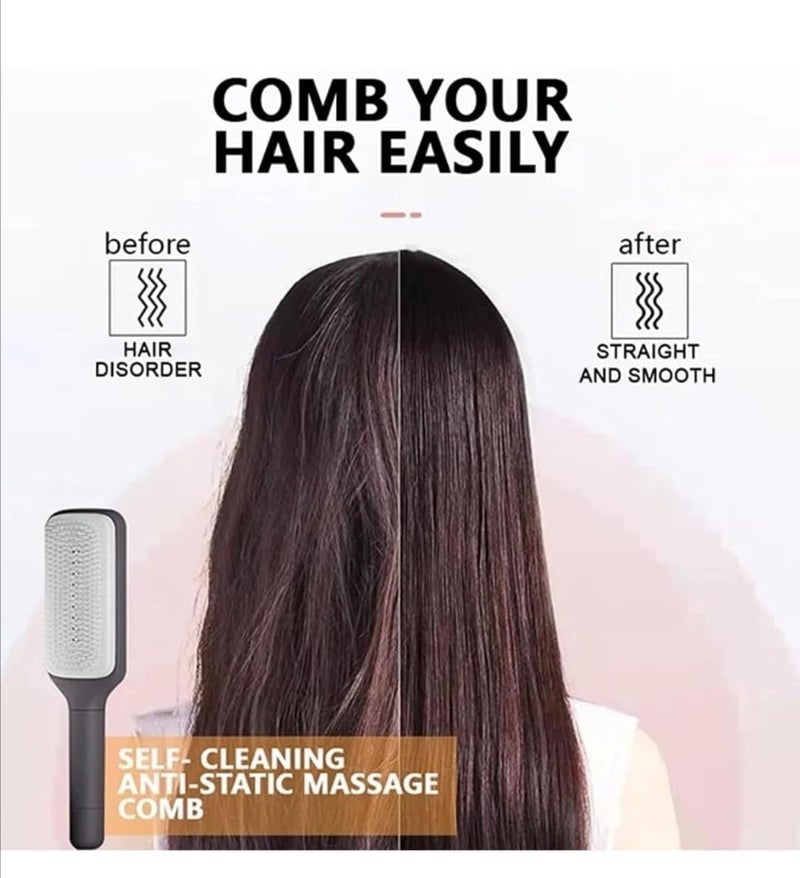 ALKAYAN Self Cleaning Detangling Hair Brush For Women And Men, Organic No Pull Hair B... - Image 5