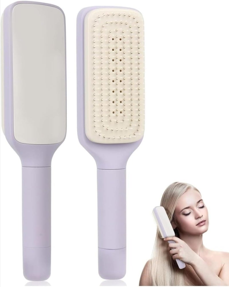 ALKAYAN Self Cleaning Detangling Hair Brush For Women And Men, Organic No Pull Hair B... - Image 1