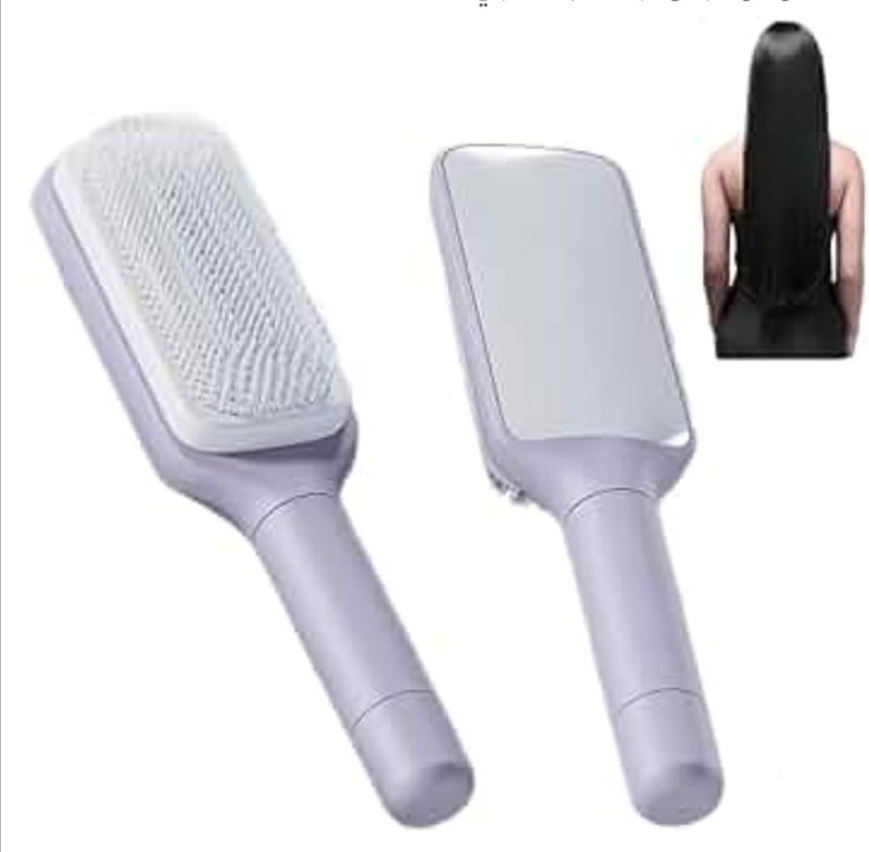ALKAYAN Self Cleaning Detangling Hair Brush For Women And Men, Organic No Pull Hair B... - Image 3