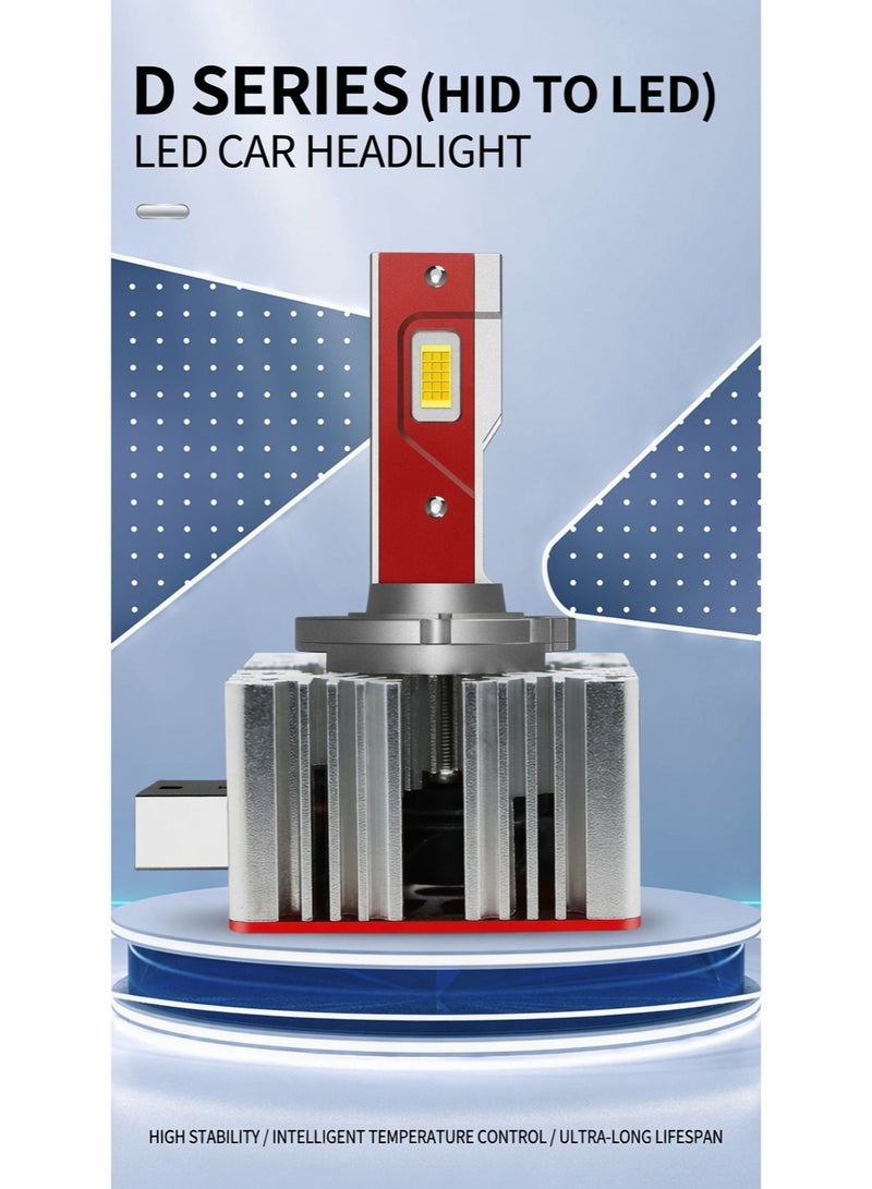 مصباح أمامي للسيارة من سلسلة D بتقنية LED، طراز Y5D-D4-6500K، ضوء أبيض 6500 كلفن، قدرة 55 واط، مصباح عالي السطوع، تصميم تبريد من الألومنيوم المستخدم في صناعة الطائرات، عمر طويل - Image 5