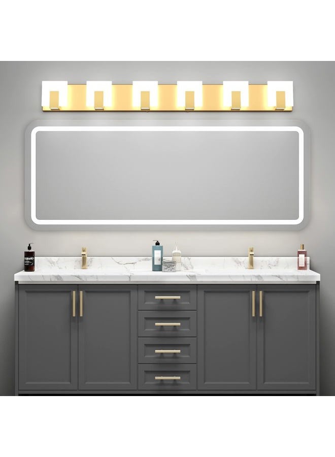 Aipsun Gold Vanity Lighting Fixtures Modern Vanity Lights LED 6 Lights Bathroom Vanity Light Up and Down Wall Light Fixtures 6000K - Image 5
