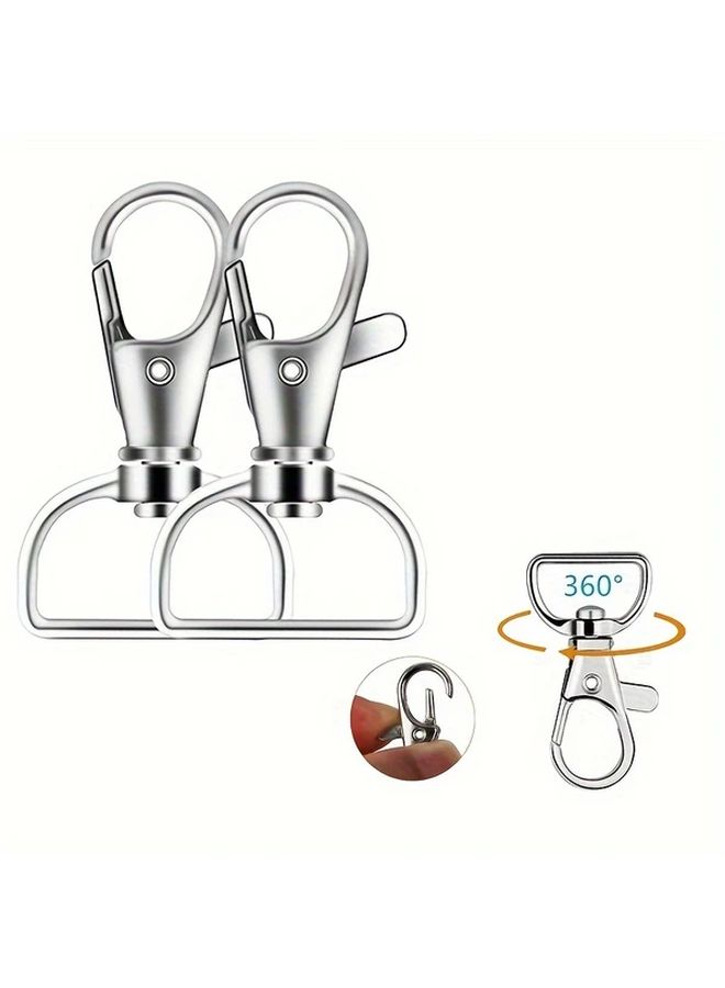 100 Pcs Keychain Clip Hooks with D Ring 3 4 Inch Internal Width for Keys Lanyards Craft - Image 1