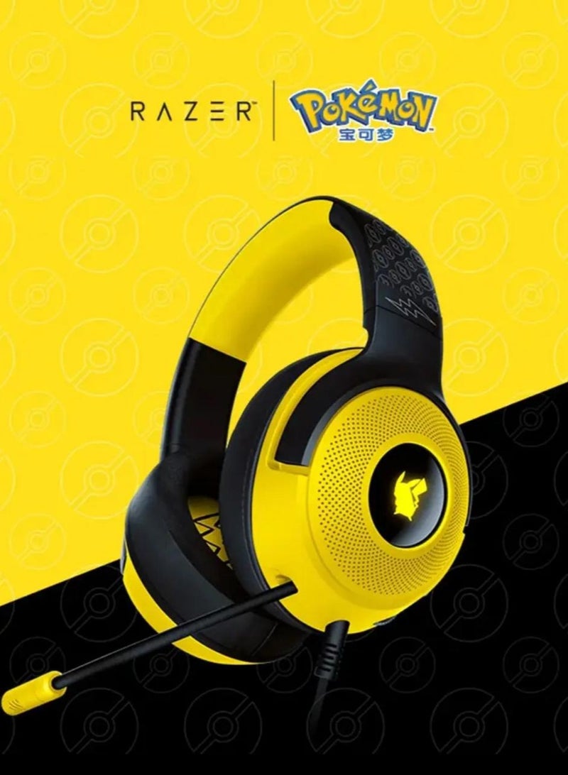 Razer Kraken Pro KRAKEN PRO V3 gaming headset special version Pokemon wired headphones for gaming music with microphone for PC, MAC PS4 Switch Electronic Sports Headphones  - Image 1
