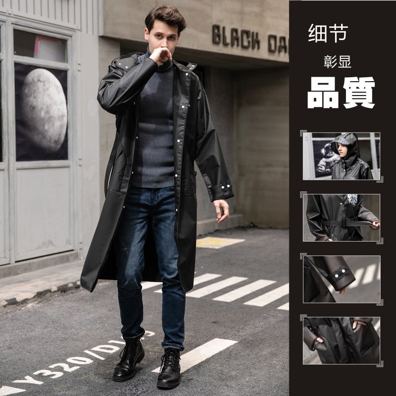 Fashionable Eva Korean Style Trendy Waist Belt Raincoat For Men And Women Adult Long Outdoor Hiking Waterproof Windbreaker - Image 5