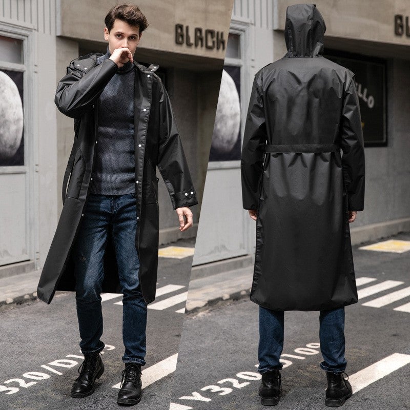 Fashionable Eva Korean Style Trendy Waist Belt Raincoat For Men And Women Adult Long Outdoor Hiking Waterproof Windbreaker - Image 2