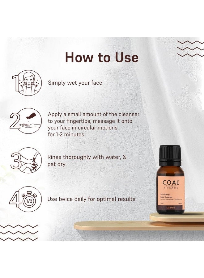COAL CLEAN BEAUTY Refreshing Face Cleanser With Niacinamide & Saffron Extract| Deeply Cleanses, Refreshes & Resets Skin | Men | All Skin Types | 15Ml - Image 5