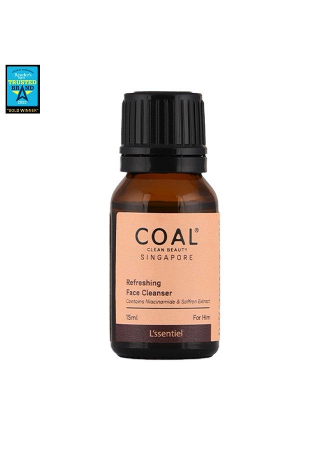 COAL CLEAN BEAUTY Refreshing Face Cleanser With Niacinamide & Saffron Extract| Deeply Cleanses, Refreshes & Resets Skin | Men | All Skin Types | 15Ml - Image 2