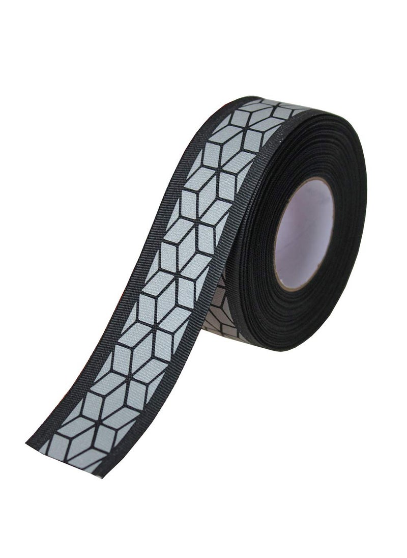 JINBING JINBING Silver Sew On Reflective Ribbon Tape for Chothing Safety Fabric Webbing Trim Strip 10yard Black 