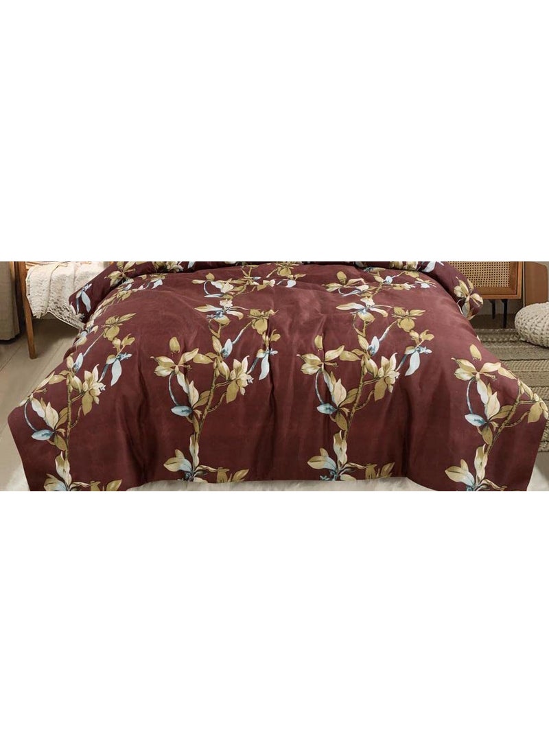 Ab Home Decor AB HOME DECOR 160TC Super Soft Glace Cotton King Size Duvet Cover II Comforter Cover II Razai Cover II Dohars Quilt Cover for Double Bed with Zipper 90x100 InchBrown Leaf  - Image 2