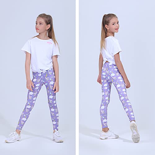 Quedoris Girls 3-Pack Printed Leggings Unicorn Kingdom/Sky/Galaxy Unicorn 130Y - Image 3