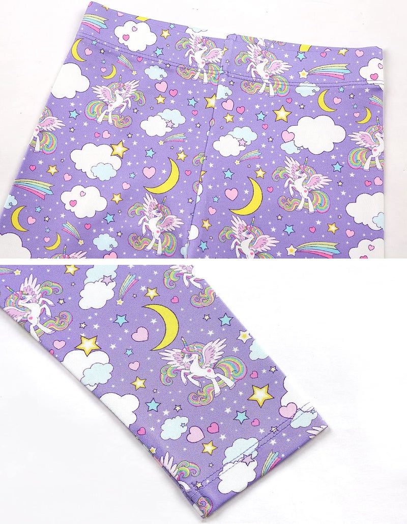 Quedoris Girls 3-Pack Printed Leggings Unicorn Kingdom/Sky/Galaxy Unicorn 130Y - Image 5
