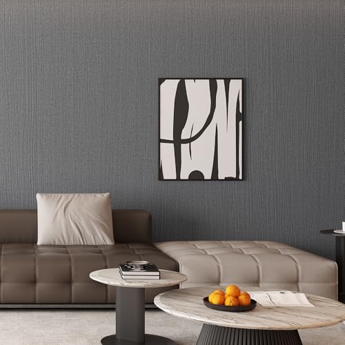 Haimin Fabric Wallpaper Textured Contact Paper (24in X 393in) Grey Peel and Stick Faux Linen Wall Paper Self-Adhesive Vinyl Wallpaper Herringbone Look (Gray) - Image 5