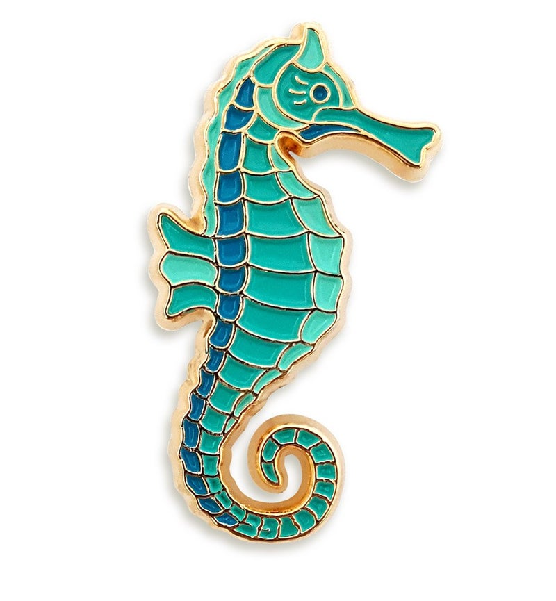 Pinsanity Seahorse Enamel Lapel Pin - Image 4