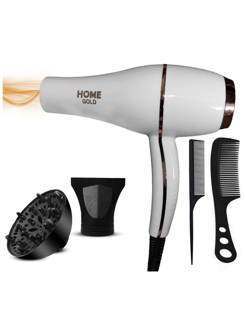 Home Gold 3000 Hair Dryer - Superior Drying Performance with Multiple Settings, Ionic Care and Overheat Protection HG-688 - Image 1