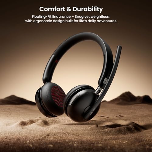 Dytole Wireless Headset with Mic for Work, Bluetooth 5.3 Headset with Noise Cancelling, Wireless Headphones with Mic & USB Dongle, 65H & Mute, Ideal for PC/Call Center/Computer/Laptop/Study - Image 5