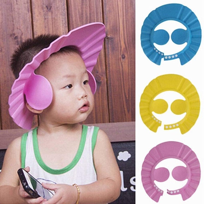 Silicone Baby Shower Hat, Shampoo Protector, Eye Protector, Baby Shower Cap, Shower Products, Baby Shower Head Protection, Multifunction Cap (Pink) - Image 5