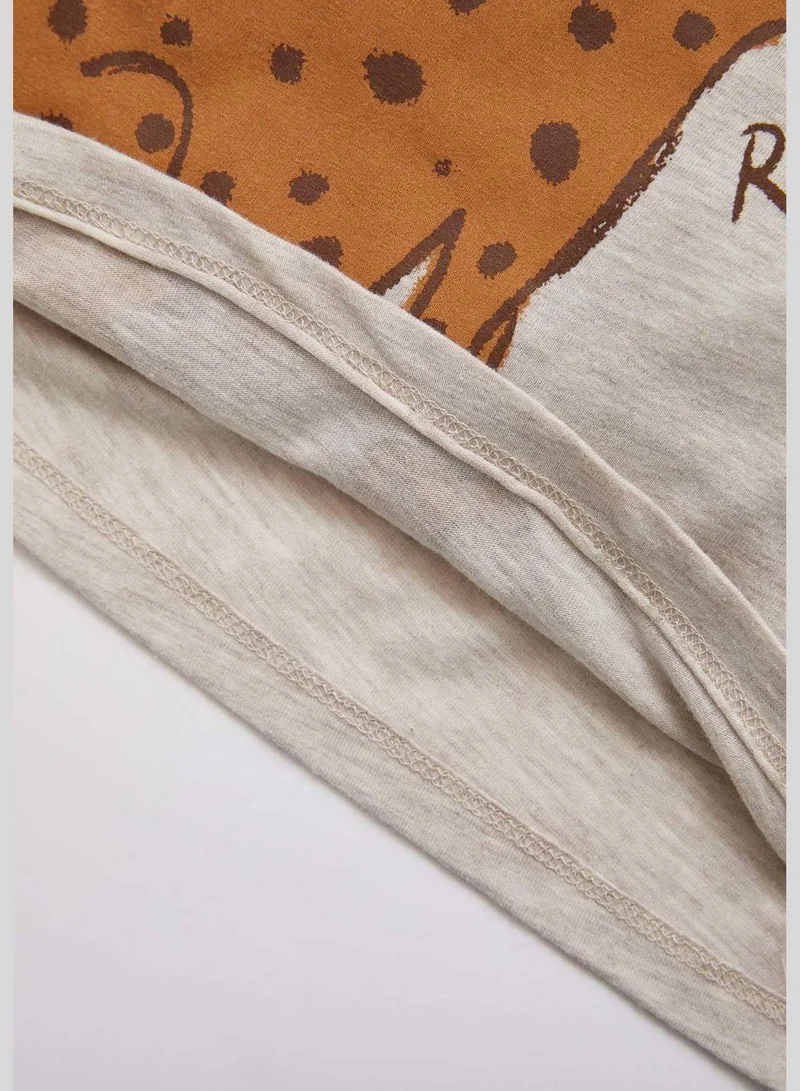 DeFacto Regular Fit Short Sleeve Tiger Print Lounge Set
