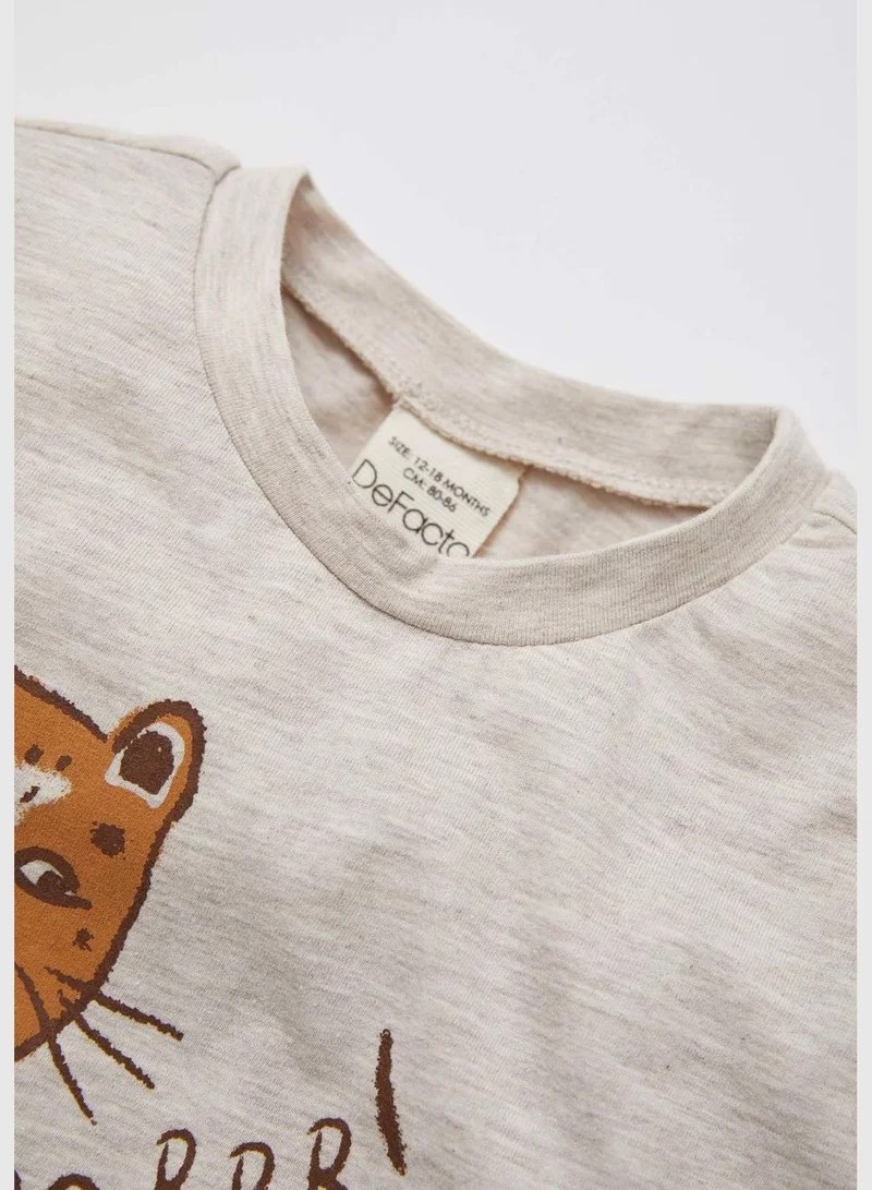 DeFacto Regular Fit Short Sleeve Tiger Print Lounge Set