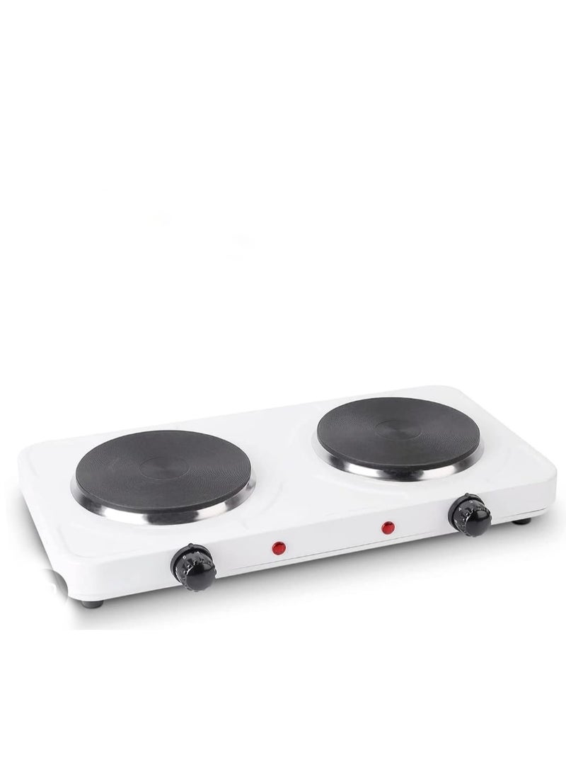 بوتاجاز كهرباء مزدوج 2000 واط بقرصين تسخين وسرعات حرارة متعددة وحماية من ارتفاع الحرارة مناسب للمنزل والرحلات - Image 1