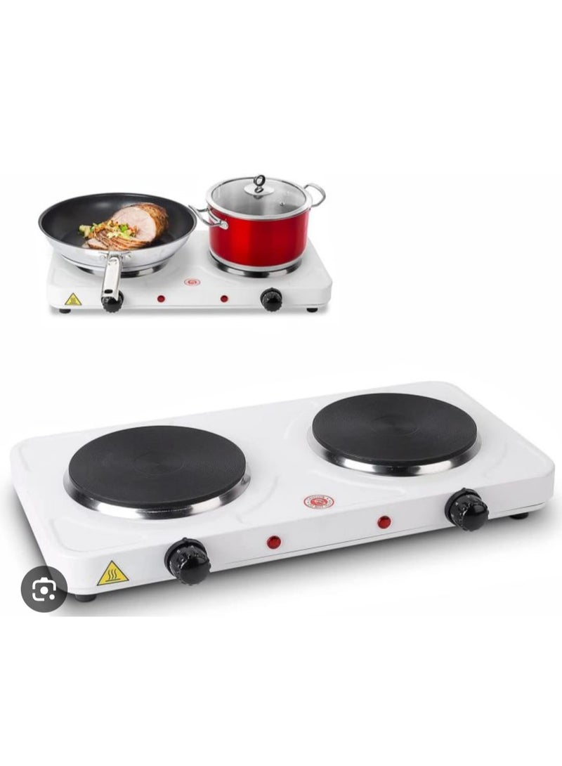 بوتاجاز كهرباء مزدوج 2000 واط بقرصين تسخين وسرعات حرارة متعددة وحماية من ارتفاع الحرارة مناسب للمنزل والرحلات - Image 3