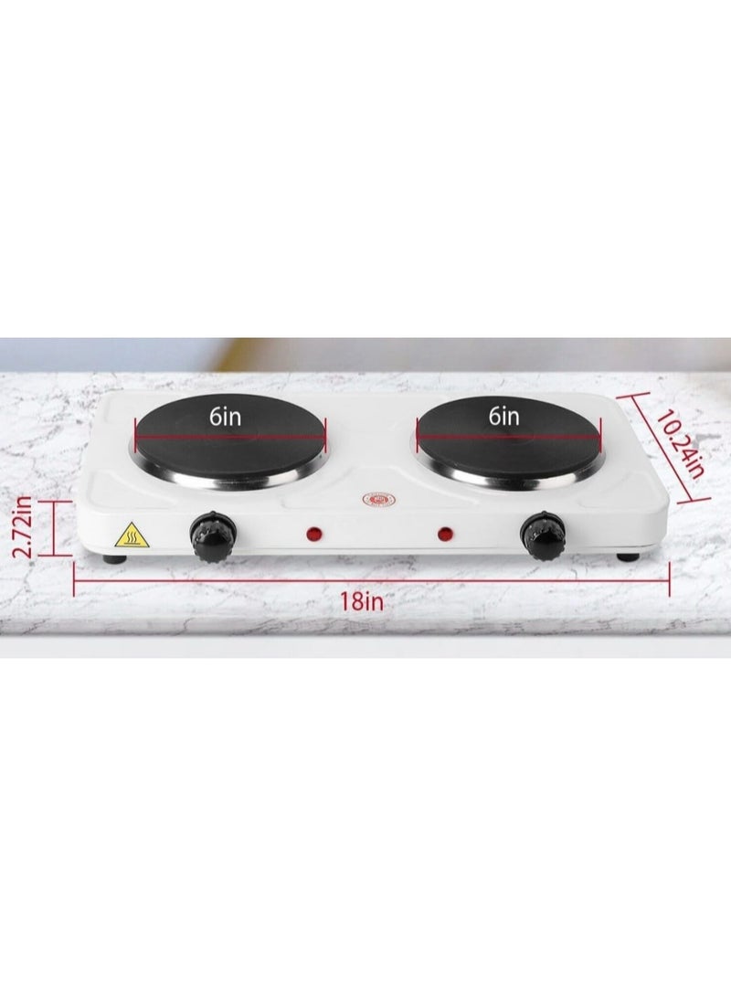بوتاجاز كهرباء مزدوج 2000 واط بقرصين تسخين وسرعات حرارة متعددة وحماية من ارتفاع الحرارة مناسب للمنزل والرحلات - Image 5