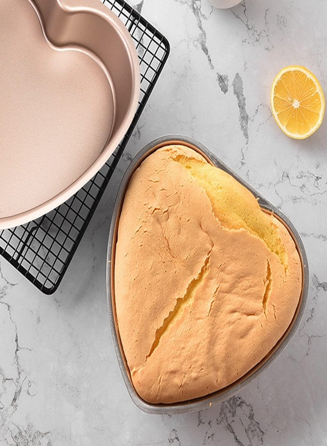 Yomvzake Heart Cake Pans 5 Inch 7 Inch Cake Mold, Nonstick Heart Shaped Cake Pans Set of 2, Cheesecake Pans wih Removable Bottom for Valentine's Day Baking - Image 5
