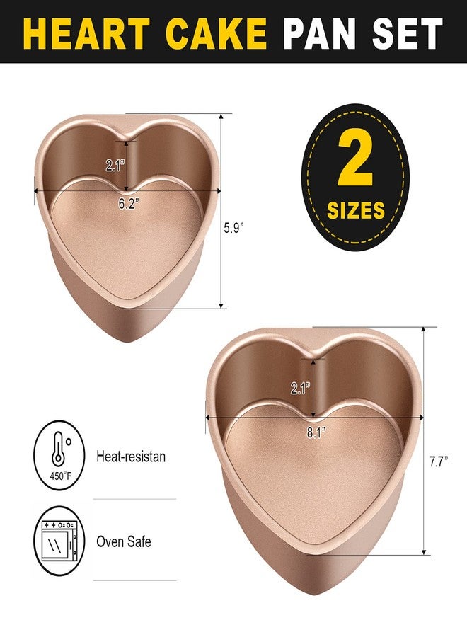 Yomvzake Heart Cake Pans 5 Inch 7 Inch Cake Mold, Nonstick Heart Shaped Cake Pans Set of 2, Cheesecake Pans wih Removable Bottom for Valentine's Day Baking - Image 3