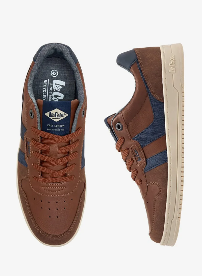 Lee Cooper TAN Men's Panelled Lace-Up Ankle Sneakers for Men | Best Price UAE