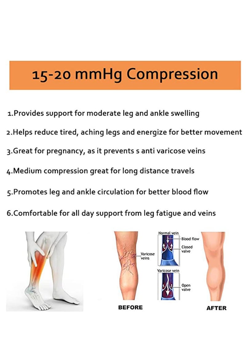SYOSI - Compression Socks, Breathable Calf Knee High Stocking-Open Toe Copper Zipper Sports Socks for Injury Recovery Pain Relief, Sports Protection Protect Muscles 3 Pairs - Image 1