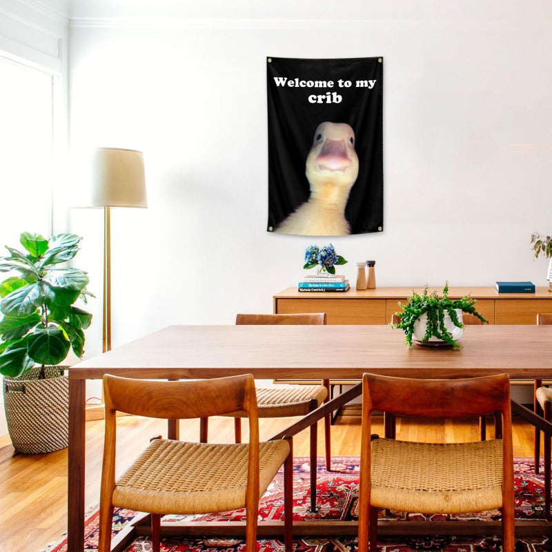 ILINJAU Welcome To My Crib Flag Funny Tapestry 2x3Ft Indoor Outdoor Wall Art Tapestry for Bedroom Teens Room Decoration Living Room Bedroom - Image 5