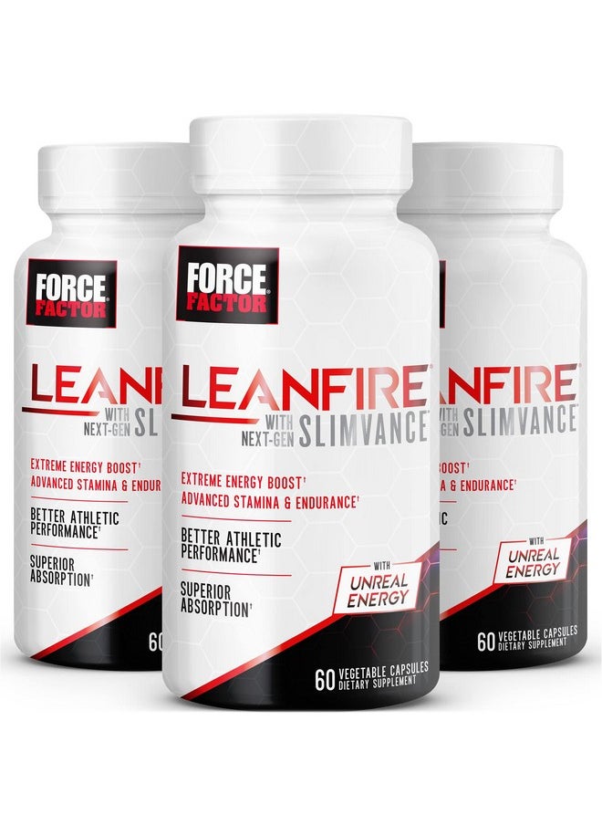 Force Factor - Force Factor LeanFire with Next-Gen SLIMVANCE, Advanced Energy Pills with B Vitamins and Caffeine to Boost Metabolism, Enhance Focus, and Improve Workout & Fitness Performance, 60 Count (Pack of 3) - Image 1