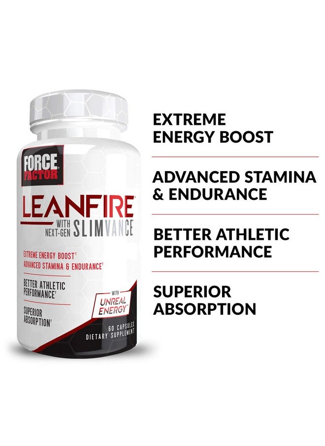 Force Factor - Force Factor LeanFire with Next-Gen SLIMVANCE, Advanced Energy Pills with B Vitamins and Caffeine to Boost Metabolism, Enhance Focus, and Improve Workout & Fitness Performance, 60 Count (Pack of 3) - Image 1