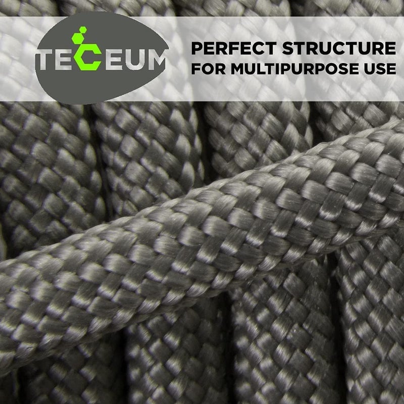 TECEUM Paracord Type III 550 Dark Grey â€“ 100 ft â€“ 4mm â€“ Tactical Rope MIL-SPEC â€“ Outdoor para Cord â€“Camping Hiking Fishing Gear and Equipment â€“ EDC Parachute Cord â€“ Strong Survival Rope - Image 5