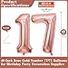 Lovoir Rose Gold 17 Number Balloons 40 Inch Giant Number 17 Balloons Foil Mylar Helium Rose Gold Number Balloons for 17th Birthday Party Supplies Anniversary Event Celebration Decorations - Image 4