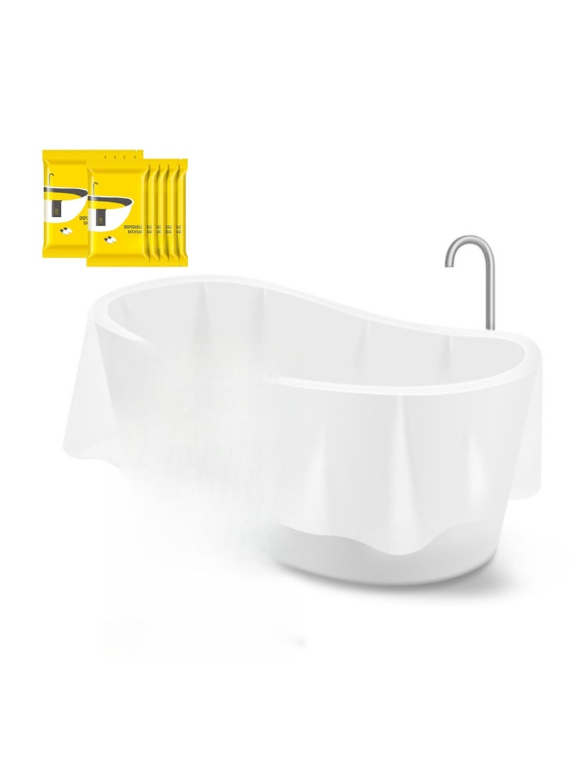 NOVOLAN Disposable Travel Bathtub Cover Bathtub Liner, Water-Repellent Bath Bag, Thickened Folding Bath Bag, Hotel Spa, Spill-Proof, Easy Disposal Maintain Personal Hygiene, 10 Pack 260cm*120cm - Image 1