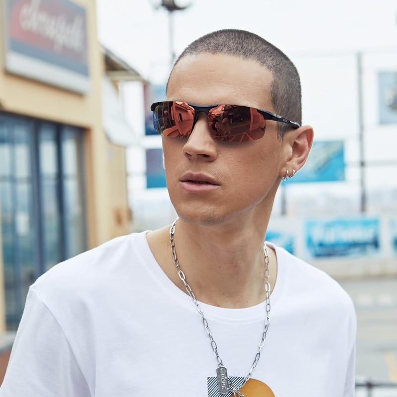 Duco نظارات شمسية رياضية للرجال مع حماية من الأشعة فوق البنفسجية 8177s - Image 2